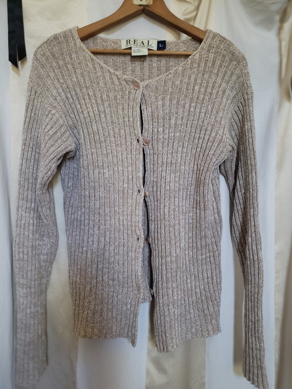 Neutral Cotton Ribbed Sweater - Picture 11 of 11